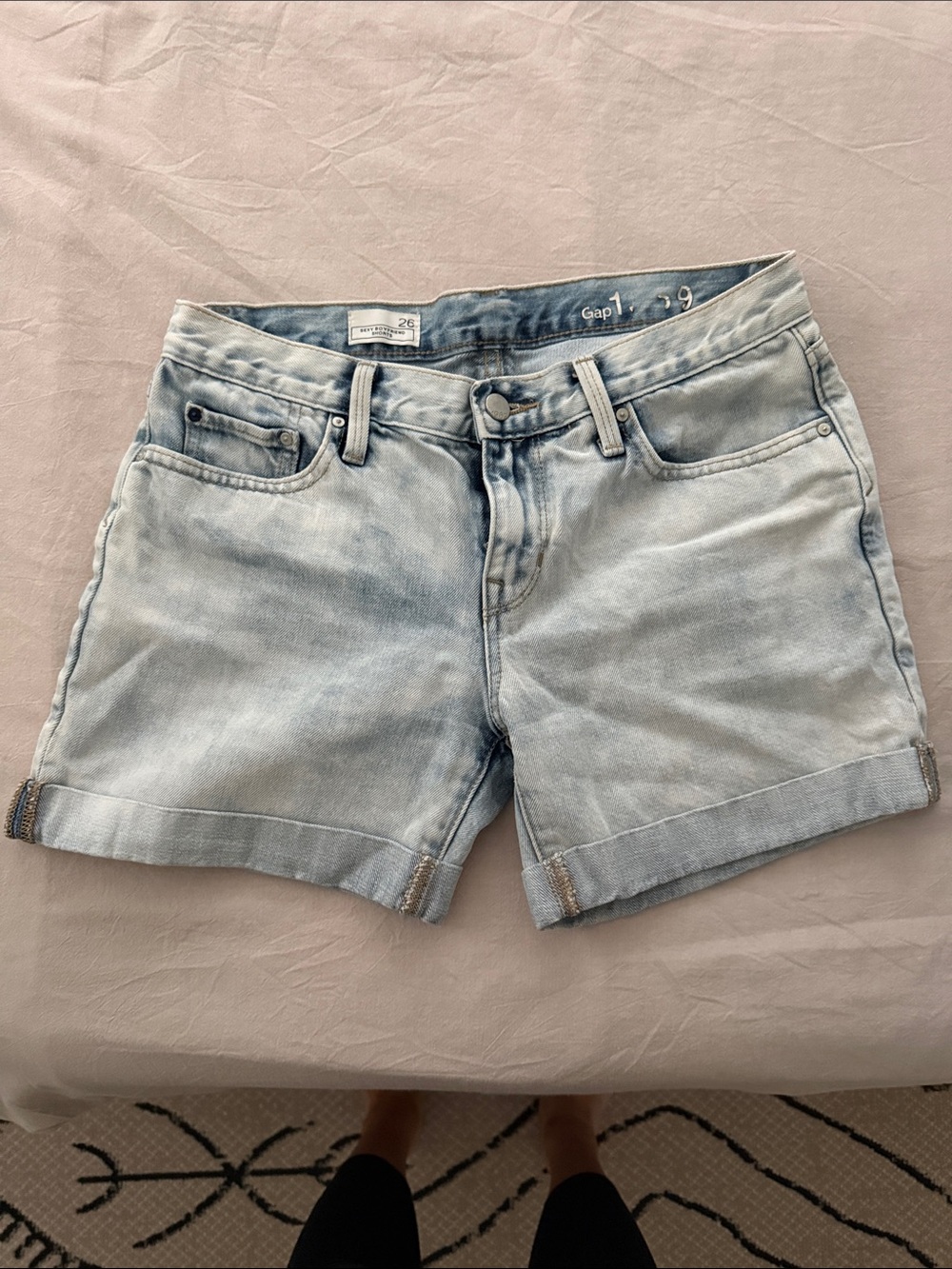 GAP Light Blue Rolled-Hem Denim Shorts